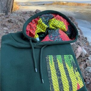Unemployed Anglers Peacock Bass Beer Pocket Hoodie - Handmade - Limited Runs